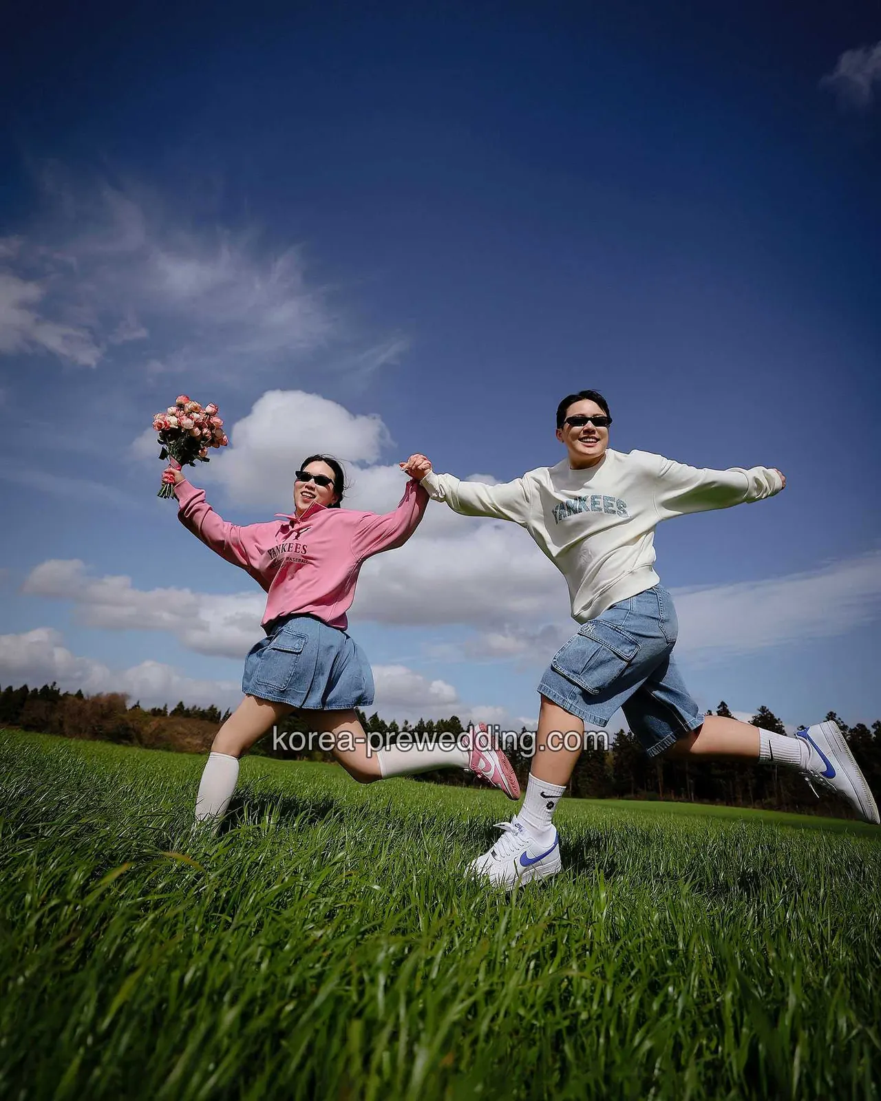 Korean wedding photoshoot — couple portrait in Jeju